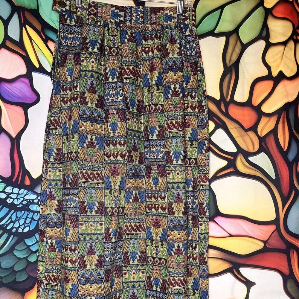 Vintage Fritzi Size S Black Western Long Skirt Tier